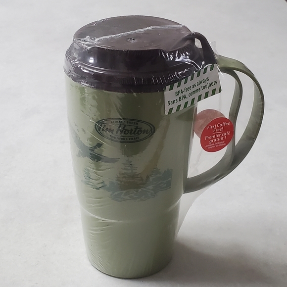 Tim Hortons Other - New Tim Hortons Coffee Travel Tumbler 16 oz Deluxe Thermo Serv Green